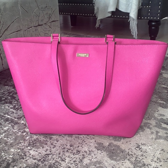 kate spade Bags Kate Spade Hot Pink Large Tote Shoulder Bag With